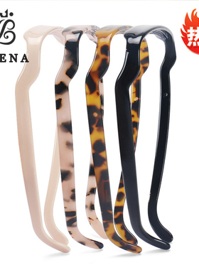 跨境方形太阳镜墨镜发箍女时尚简约黑色头箍压发防滑带齿隐形发捆