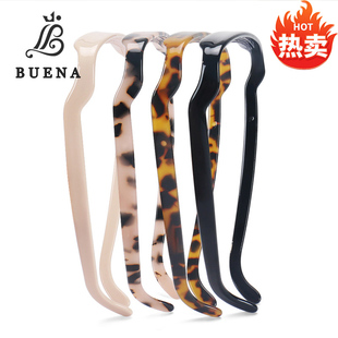 跨境方形太阳镜墨镜发箍女时尚简约黑色头箍压发防滑带齿隐形发捆