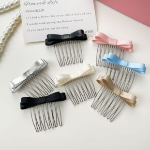 蝴蝶结梳子式梳插公主头刘海梳倒插发饰发夹女2024新款发卡头饰