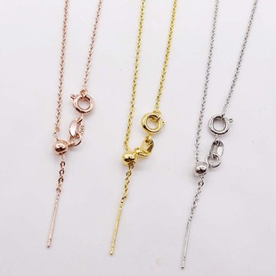 925半银十字链O字链 单链蛇骨链项链带针硅胶调节球路路通链配饰