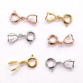 925半银扣子玉吊坠扣头翡翠瓜子扣玉环卡扣圆扣万能扣夹扣DIY配件