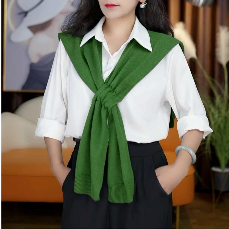 韩版新款针织纯色系小披肩