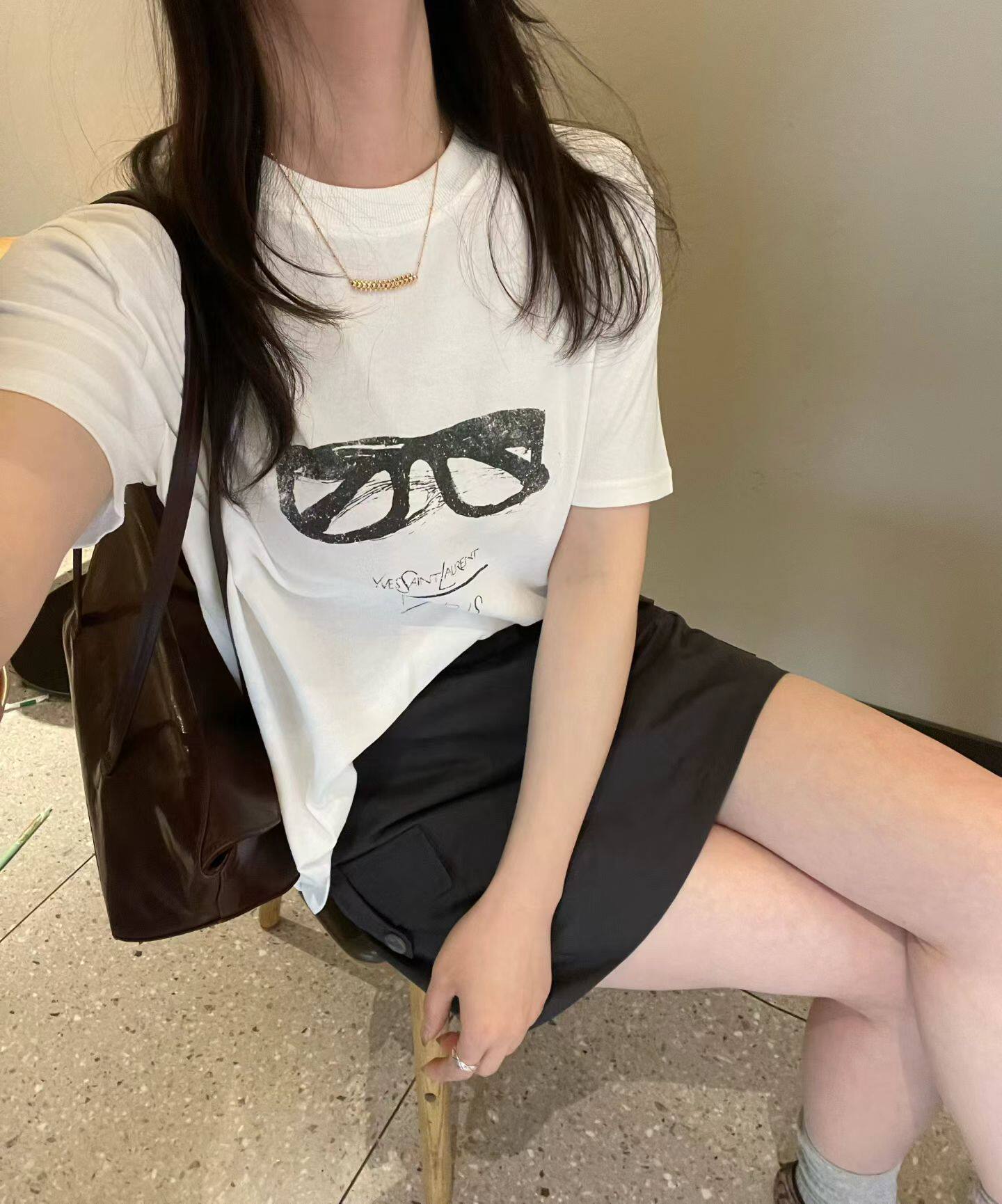 韩国东大门女装2026春夏高品质圆领眼镜短袖T恤百搭女显瘦上衣ins