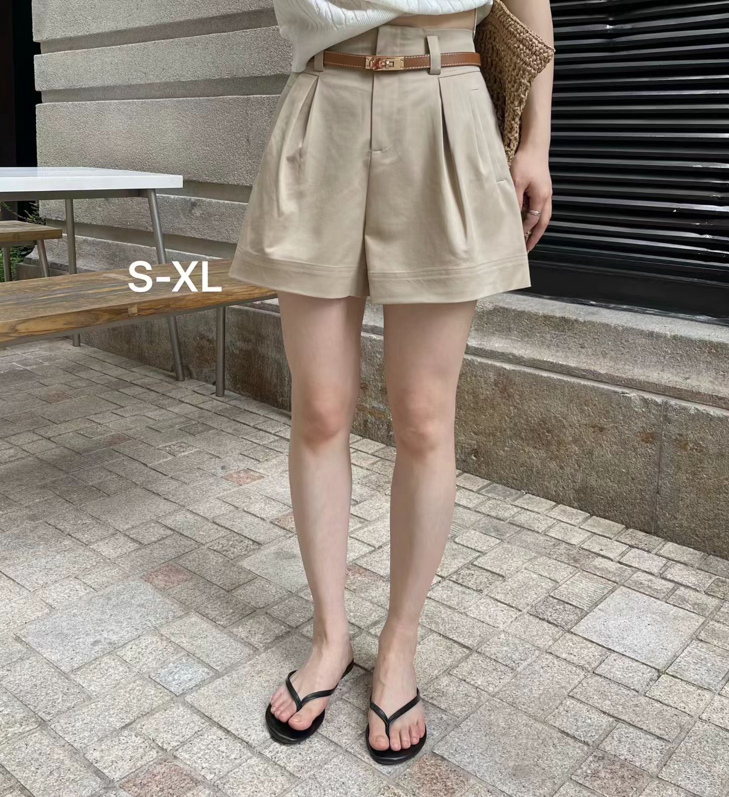 韩国东大门正品女装2026夏季新款高腰A子版型宽松阔腿显瘦短裤ins