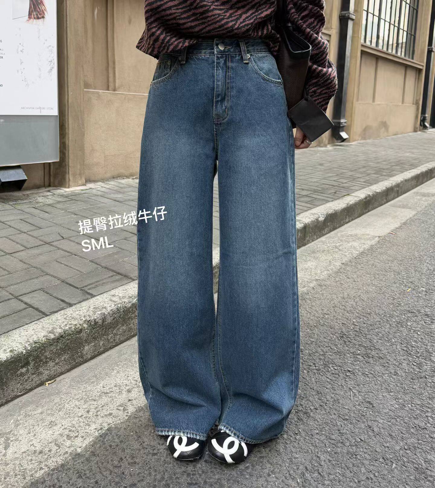 韩国东大门正品女装2026新款百搭显瘦高腰直筒阔腿牛仔裤长裤
