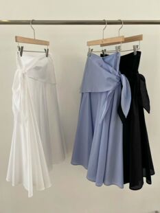 新款 夏季 高腰系带蓬蓬显瘦百搭A字半身裙ins 女装 韩国东大门正品