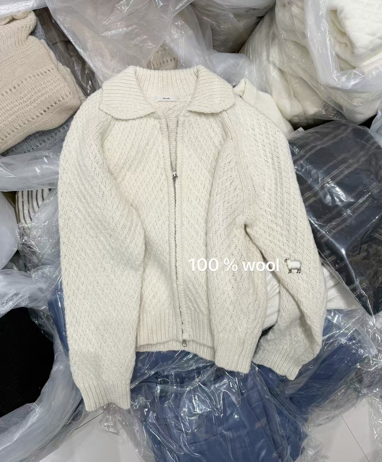 韩国东大门正品女装2026新款百搭显瘦翻领拉链针织开衫毛衣外套
