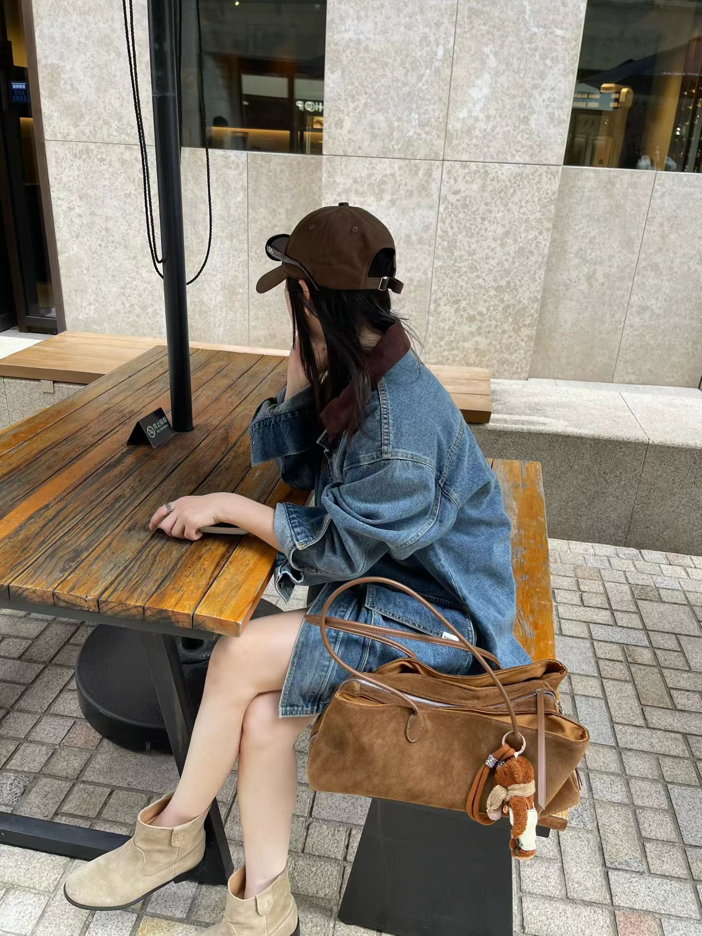 韩国东大门正品女装 2026秋季新款拼色翻领拉链牛仔休闲夹克外套图片