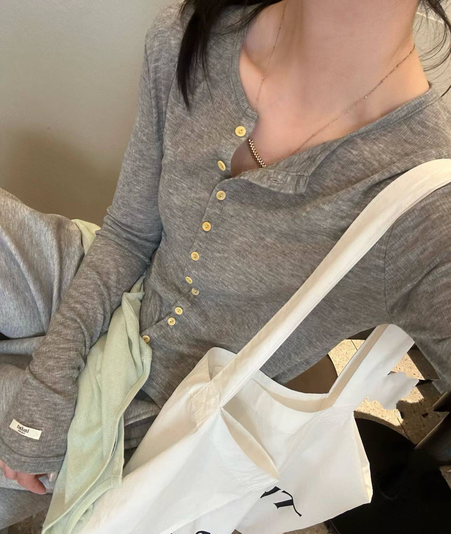 韩国东大门正品女春夏季新款开领纽扣薄款防晒针织衫百搭显瘦上衣