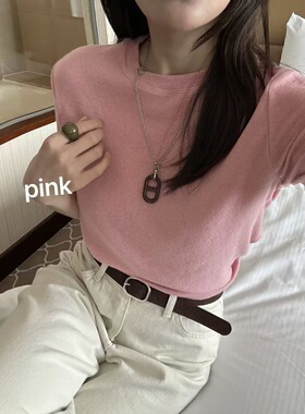 lemiu现韩国东大门正品女装2025新款宽松版型百搭圆领短袖T恤上衣