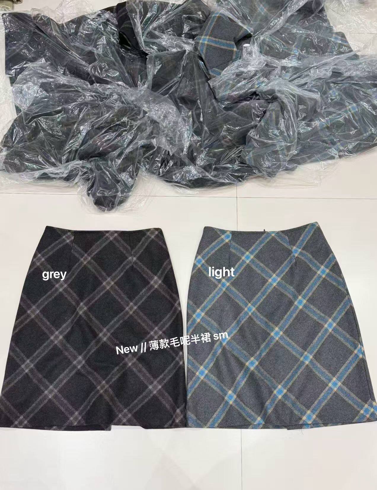 韩国东大门正品女装2026新款百搭显瘦格子毛呢半身裙包臀裙中长款