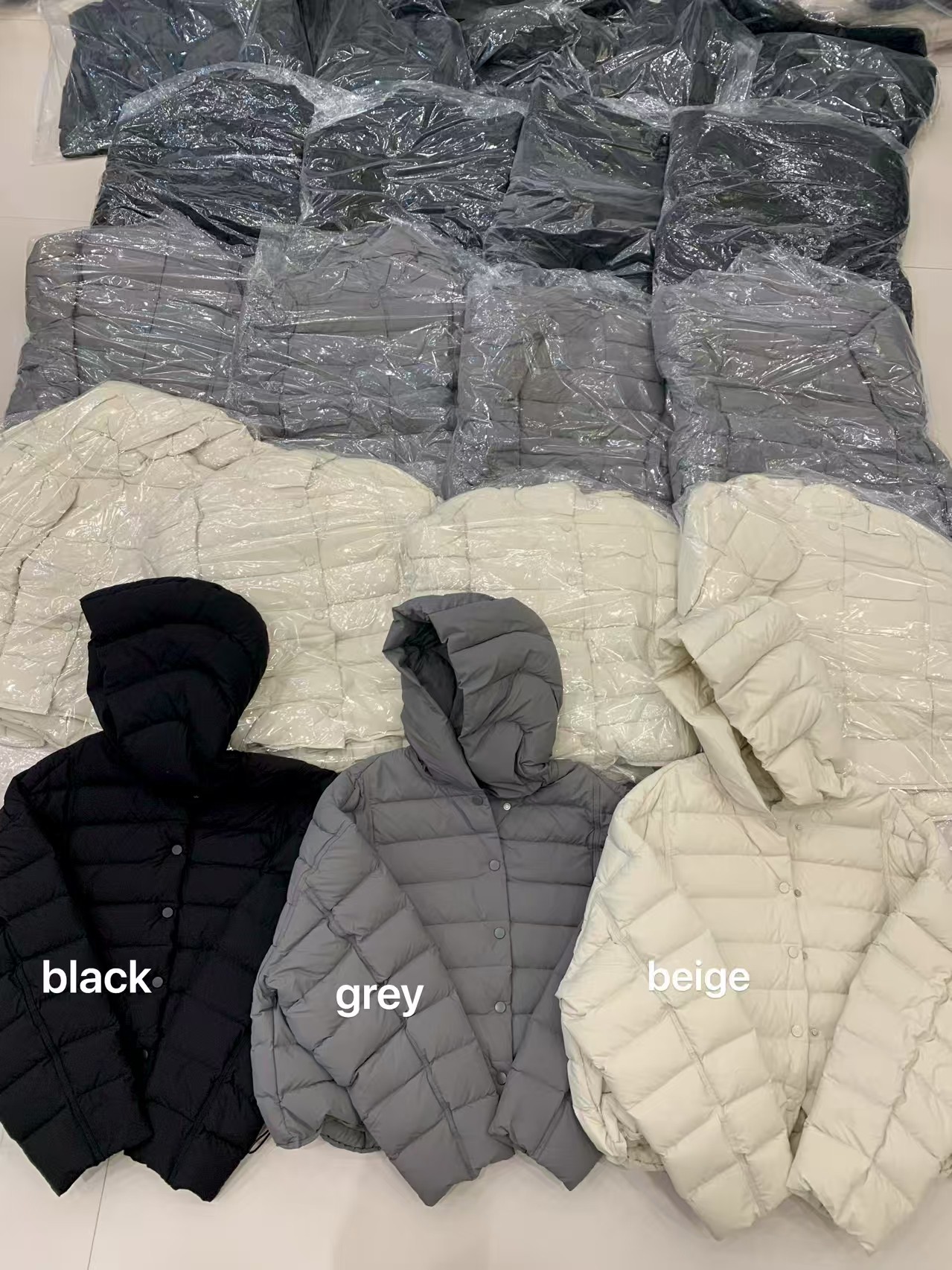 韩国东大门正品女秋冬高品质连帽排骨按扣短款羽绒服外套加厚保暖