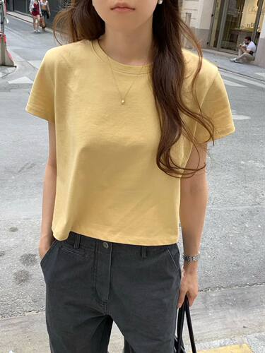ounce韩国东大门正品2026秋季百搭显瘦圆领短袖T恤女宽松上衣ins