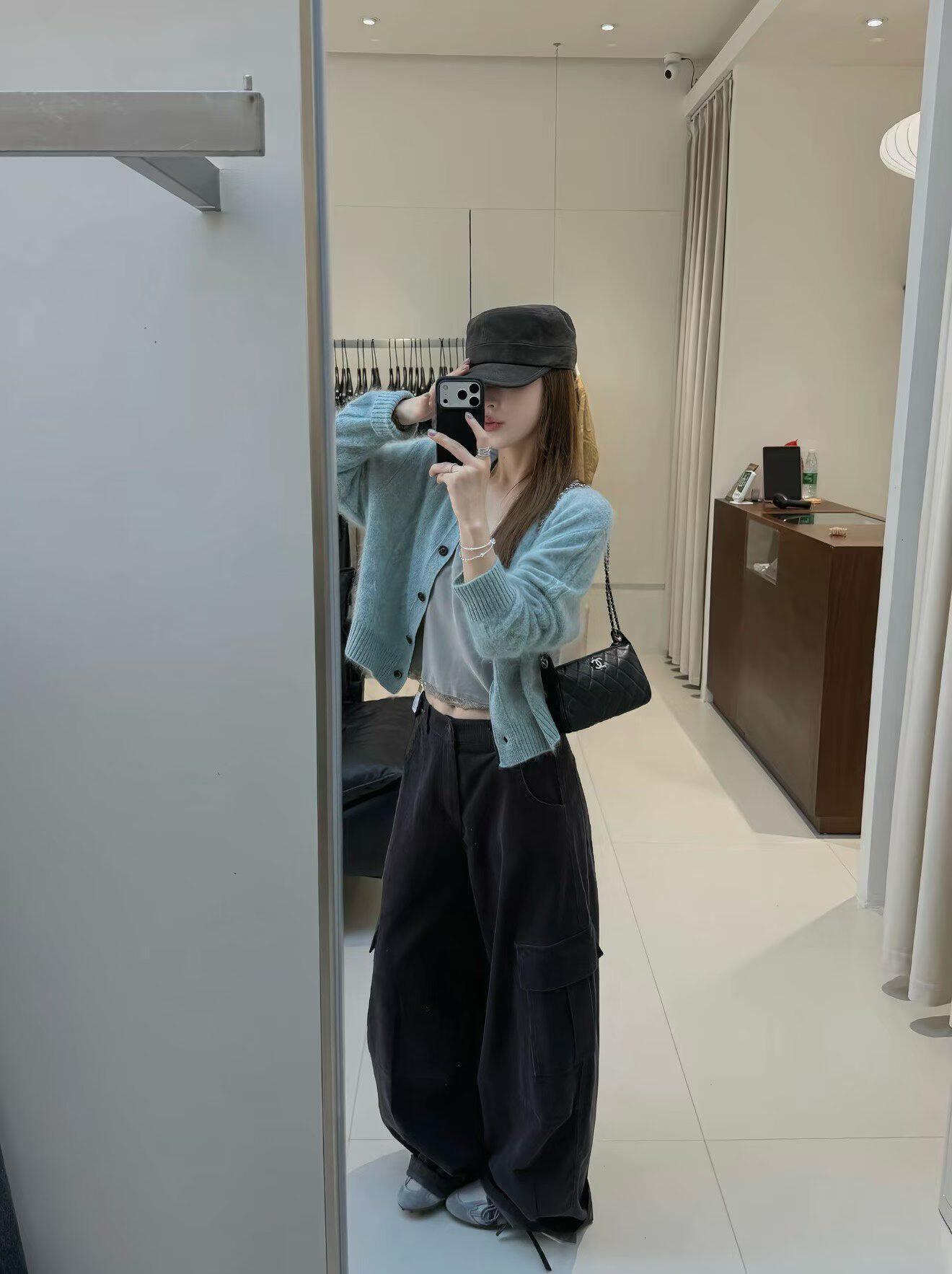 韩国东大门正品女装2026百搭显瘦圆领短款单排扣羊毛针织开衫外套