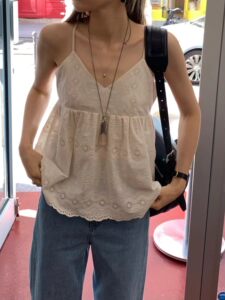 ounce韩国东大门正品女装百搭吊带背心蕾丝立体钩花显瘦上衣镂空