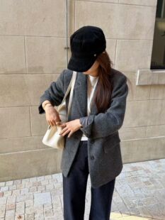 韩国东大门女装2026新款百搭显瘦西装领气质羊毛呢大衣外套