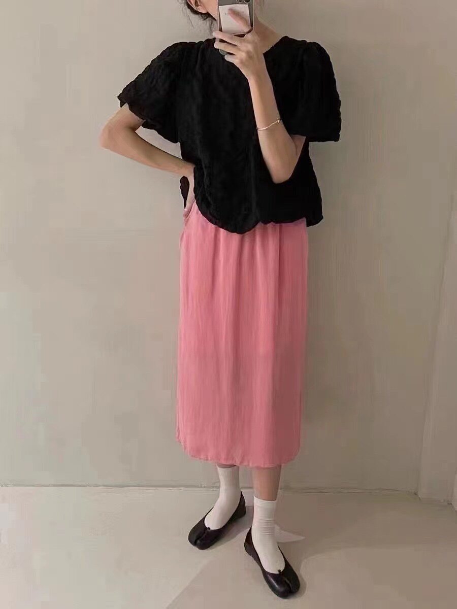 黑色泡泡云朵感甜美可爱衬衫