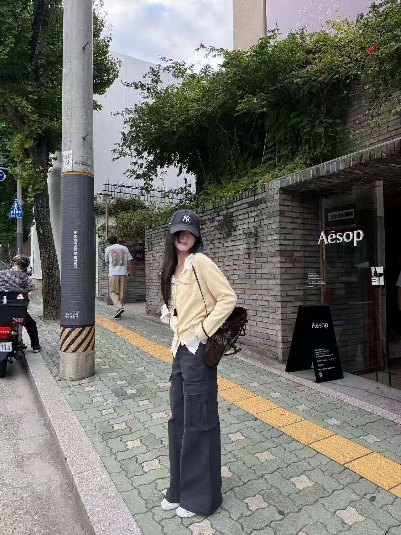 韩国东大门正品女装2026秋冬季新款高腰时髦洋气工装微喇叭休闲裤