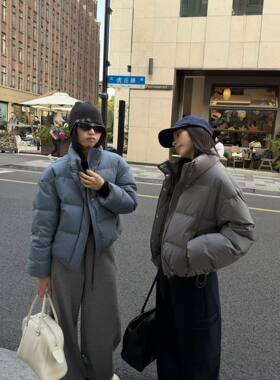 韩国东大门女装2026新百搭显瘦立领拉链短款面包羽绒服外套