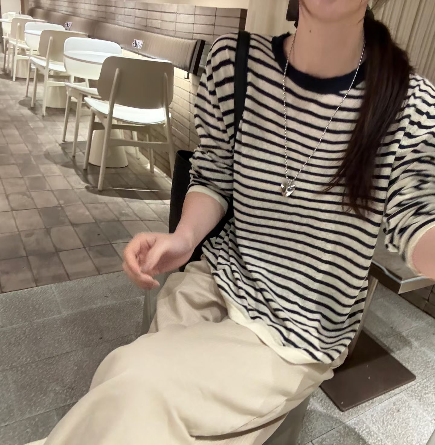 韩国东大门正品女装2026夏季新圆领条纹薄款防晒长袖T恤时尚百搭