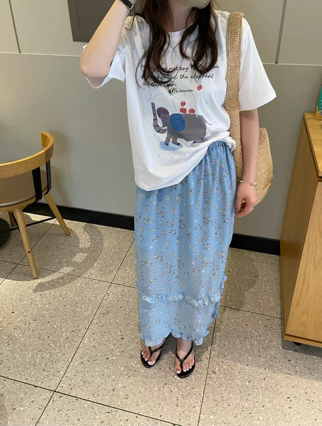 现!韩国东大门正品女装 夏季新款高品质可爱卡通图案圆领短袖T恤