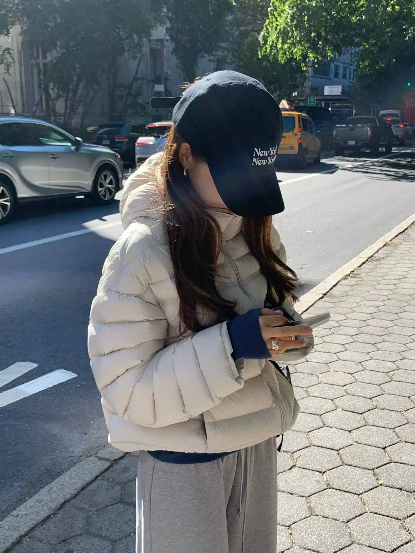ounce韩国东大门正品女冬季新款百搭显瘦连帽拉链排骨羽绒服外套