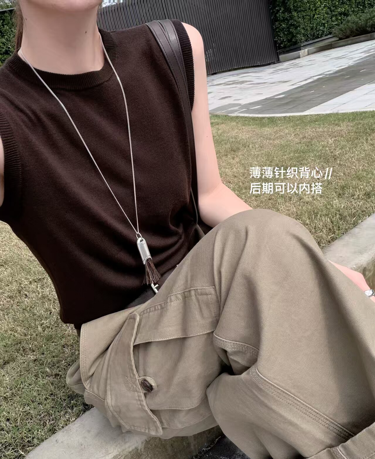 韩国东大门正品女装 2026秋季新款圆领无袖细软针织薄款羊毛背心
