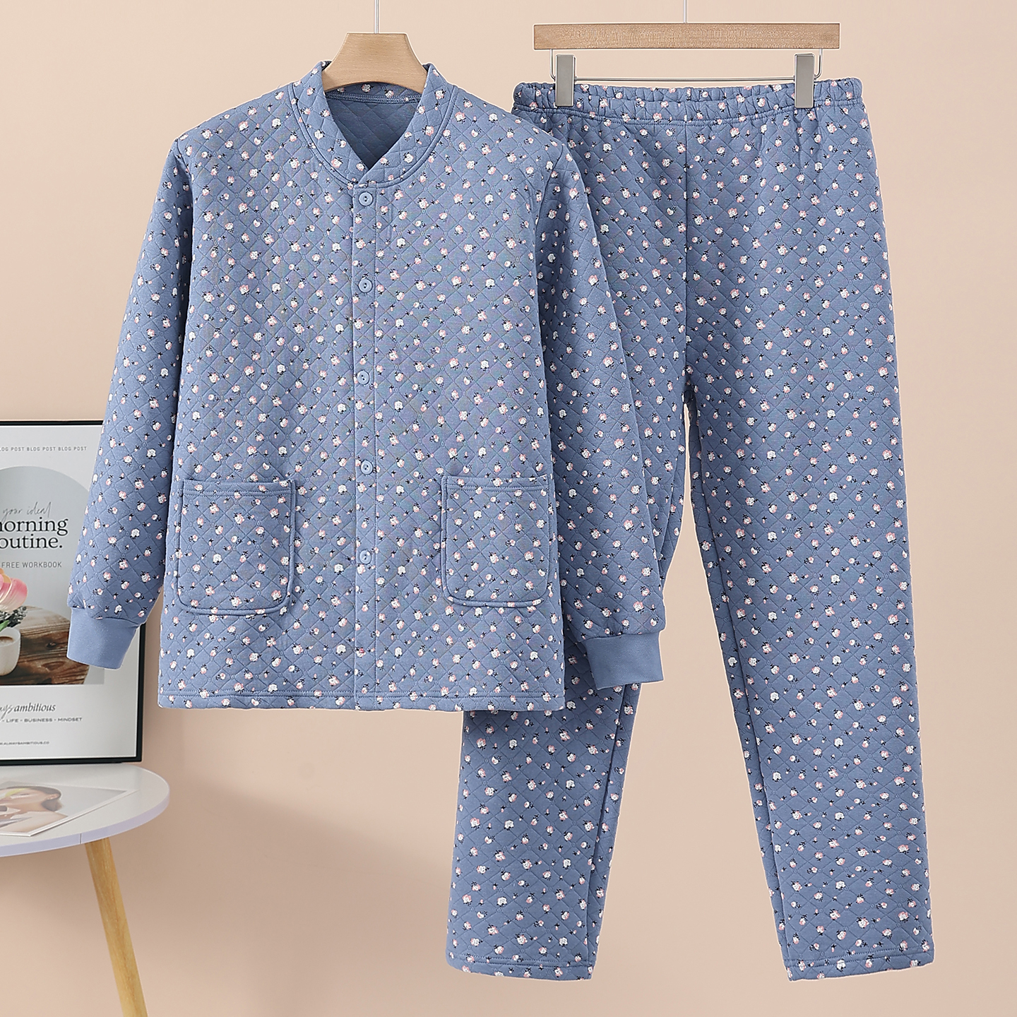 中老年人女士家居服大码纯棉保暖