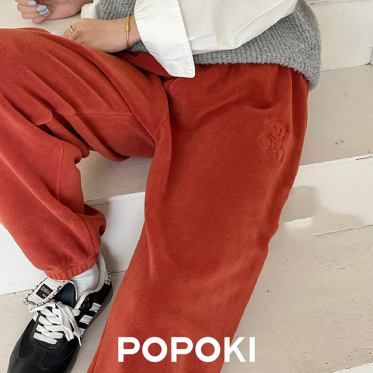 POPOKI万粒绒女士家居裤裤熊睡裤