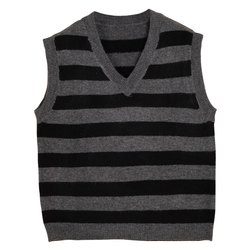 学院风马夹背心百搭坎肩毛衣外套