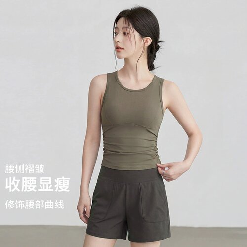 运动内衣女防震聚拢无袖普拉提训练跑步T恤健身服上衣瑜伽服背心