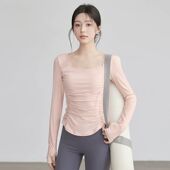 瑜伽服上衣长袖 高级感跑步运动普拉提训练健身服女 带胸垫2025新款