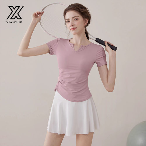 瑜伽服女2025新款夏季跑步显瘦运动上衣普拉提训练健身服短袖套装