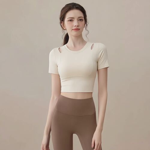 瑜伽服套装女长袖2026新款普拉提训练紧身衣运动跑步健身上衣短袖