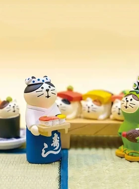 可爱治愈日式猫咪寿司食玩