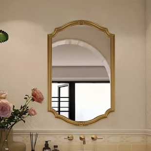 卫生间复古卧室洗手池洗漱镜玄关装 浴室镜挂墙式 饰化妆镜 经典 欧式