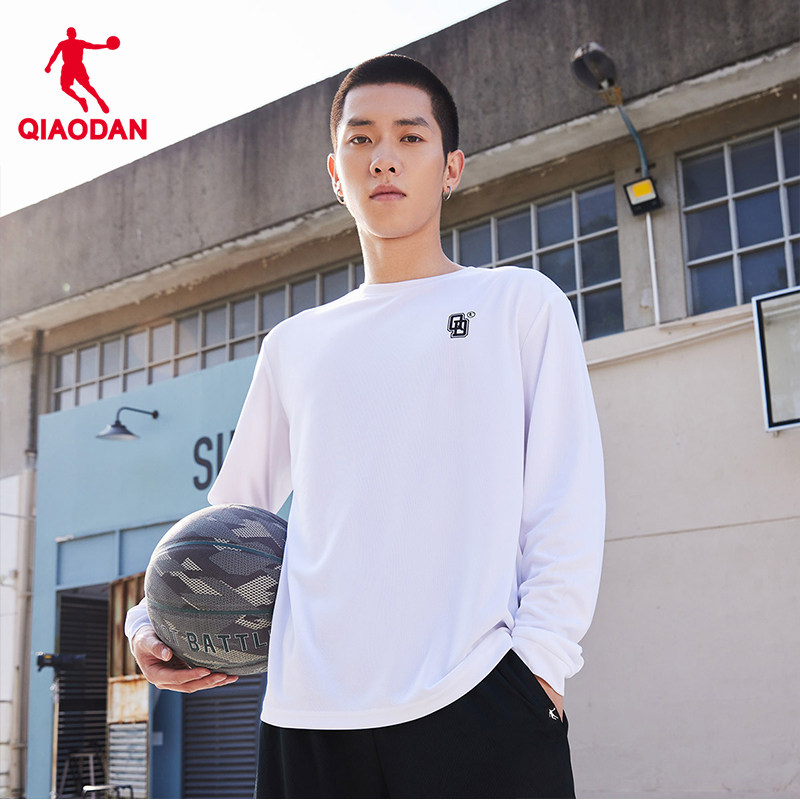 中国乔丹运动圆领长袖T恤男2026夏季男子训练上衣简约休闲卫衣