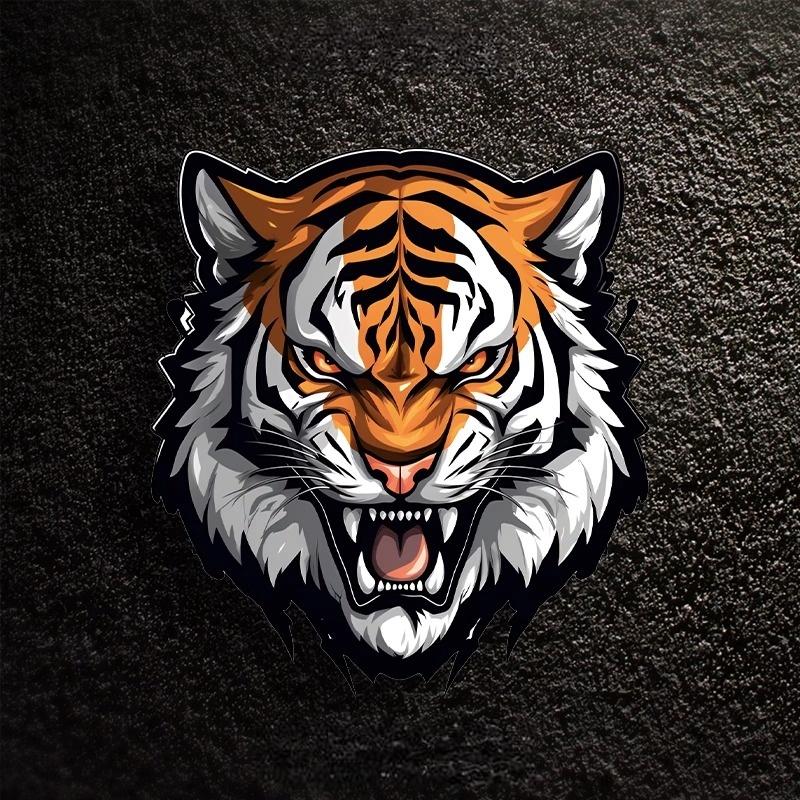 汽车摩托贴纸恶狠老虎头部贴画