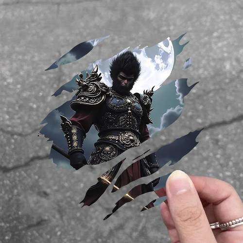 个性创意悟空撕裂汽车贴纸