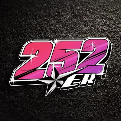 赛车符号252星星数字汽车贴纸
