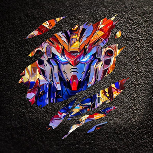 撕裂系列动漫汽车贴纸高达机甲战士创意电动车划痕遮盖装饰贴画