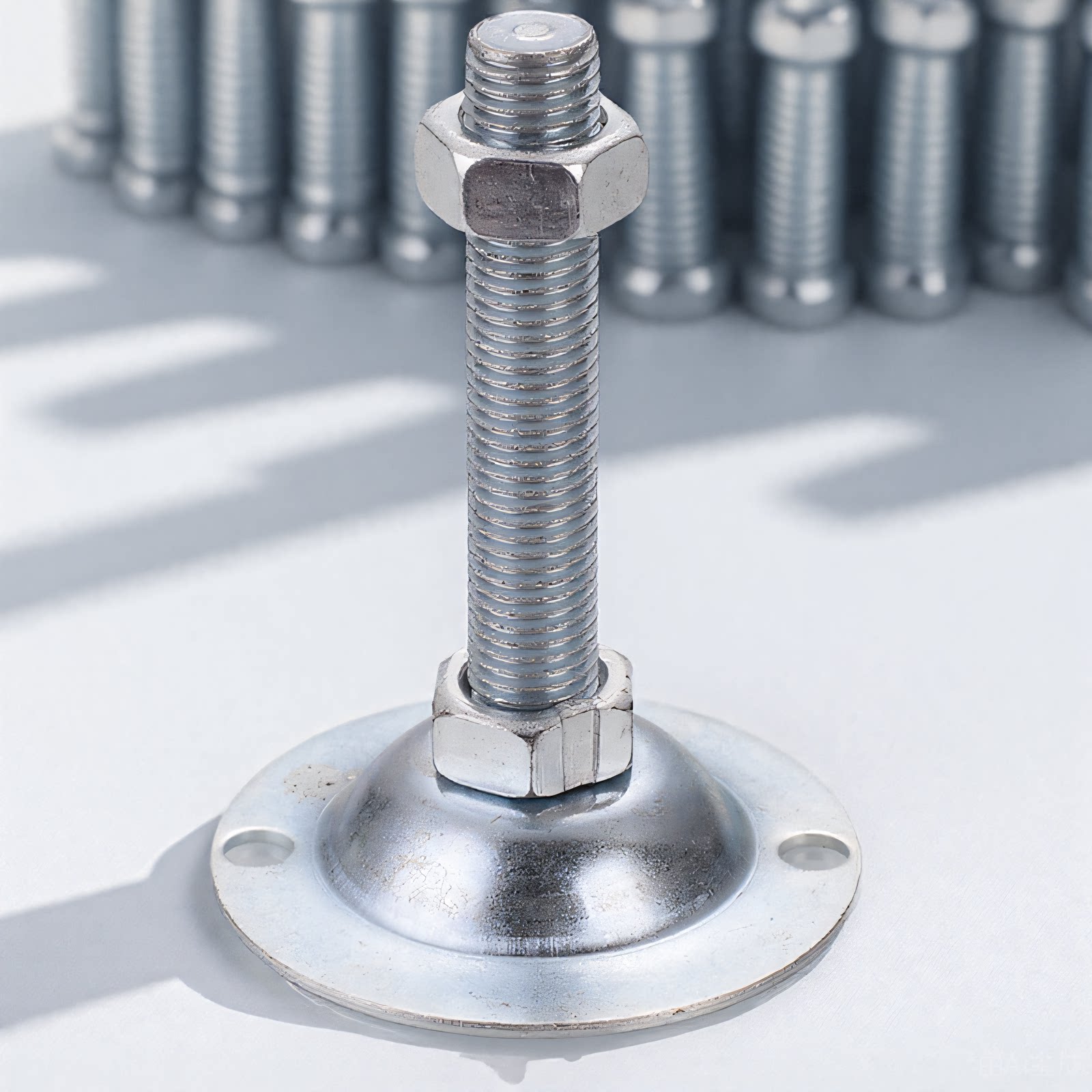 平底带固定m8地脚螺丝调节脚杯m12 m16 m20机械设备可调节支撑脚