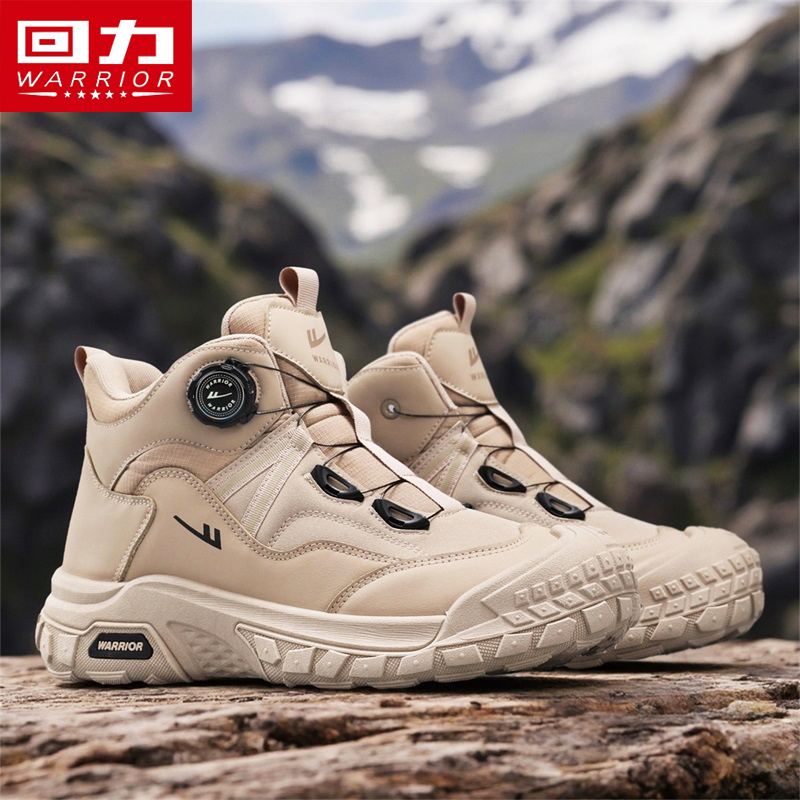 回力冬季男鞋厚底增高防滑马丁靴