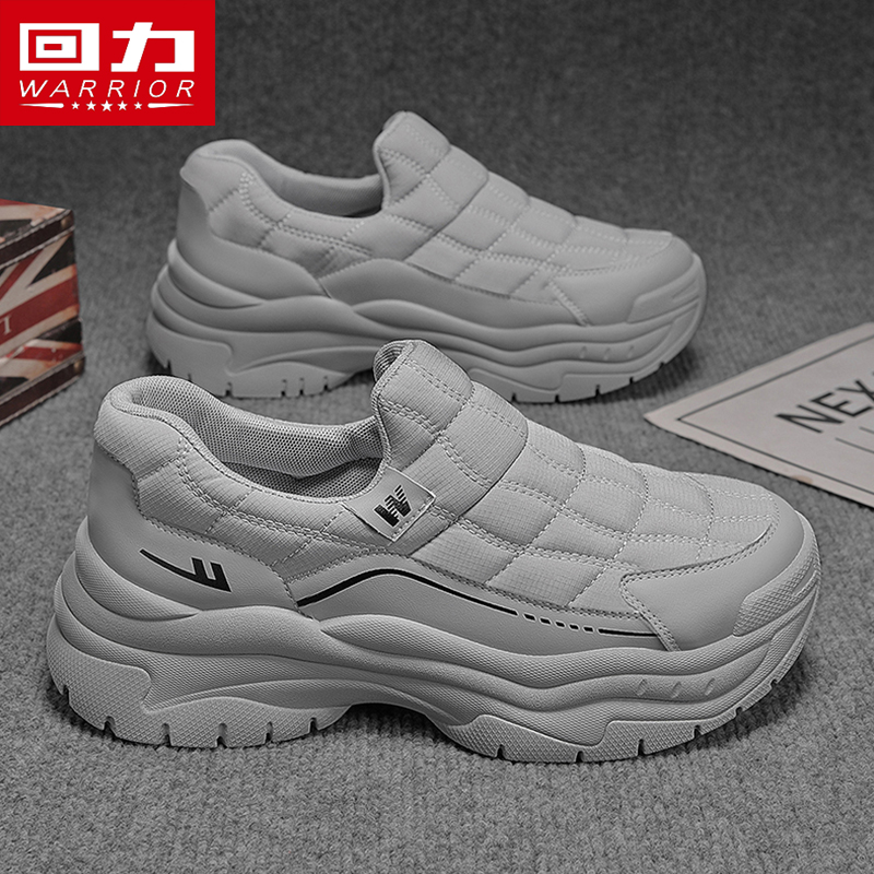 回力冬季男鞋厚底增高防滑帆布鞋