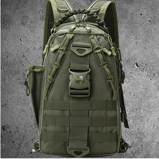 双肩包户外战术小军绿路亚背包爬山登山包男防水专用徒步旅行书包