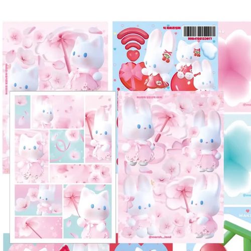 韩国marshland兔子花朵系列贴纸