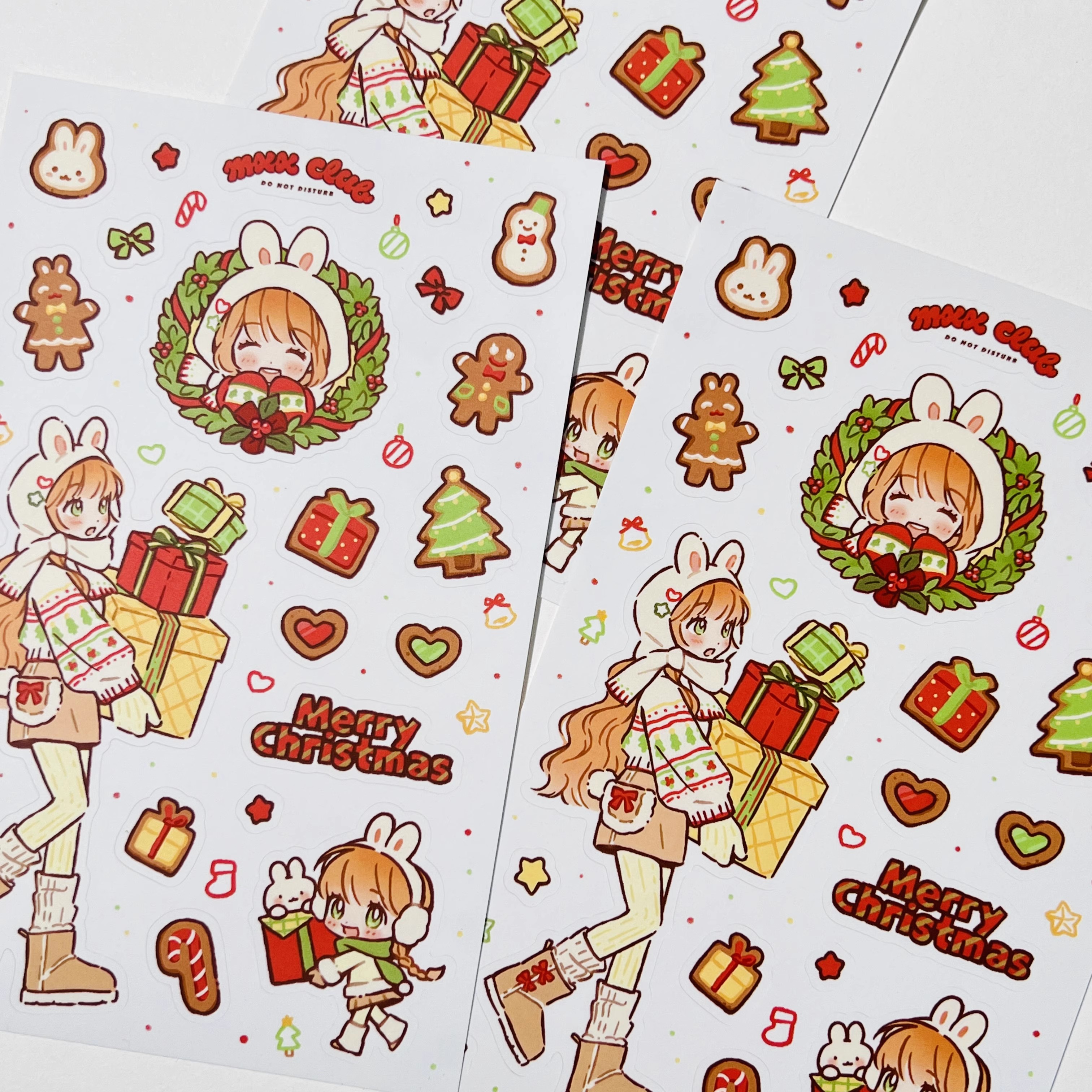 韩国mxx 可爱圣诞节女孩礼物贴纸咕卡手账本手机电脑壳diy装饰贴