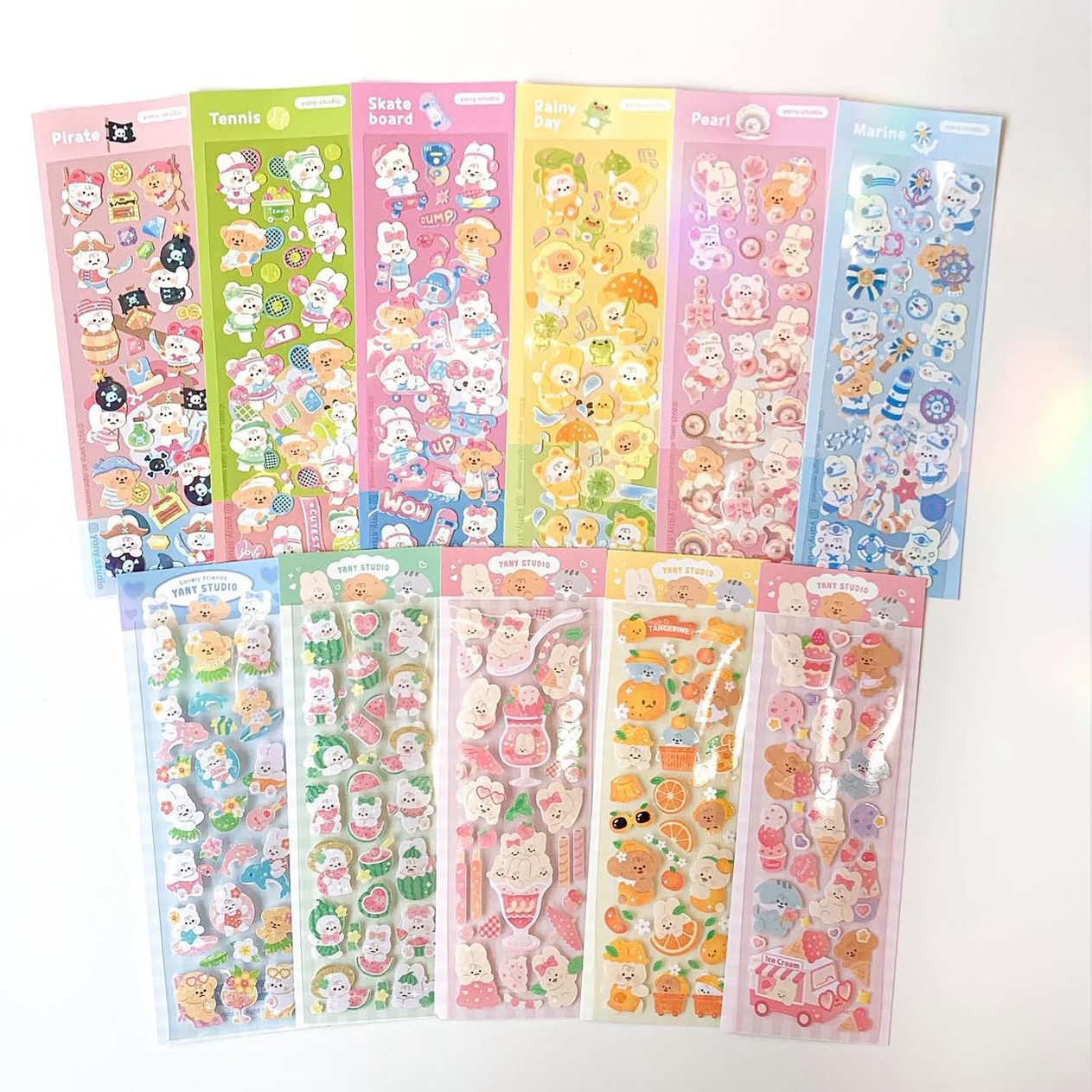 韩国yany可爱小兔子咕卡贴纸