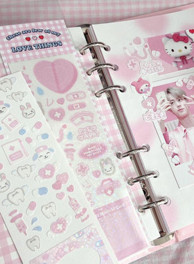 韩国lovethings闪膜卡通咕卡贴纸ins小卡diy追星咕卡装饰贴纸手帐