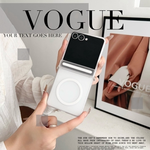 侧边挂绳孔适用三星zflip7fe手机壳新款 折叠屏flip6中轴保护zfilp5全包铰链防摔filp肤感磨砂w24不沾指纹透明